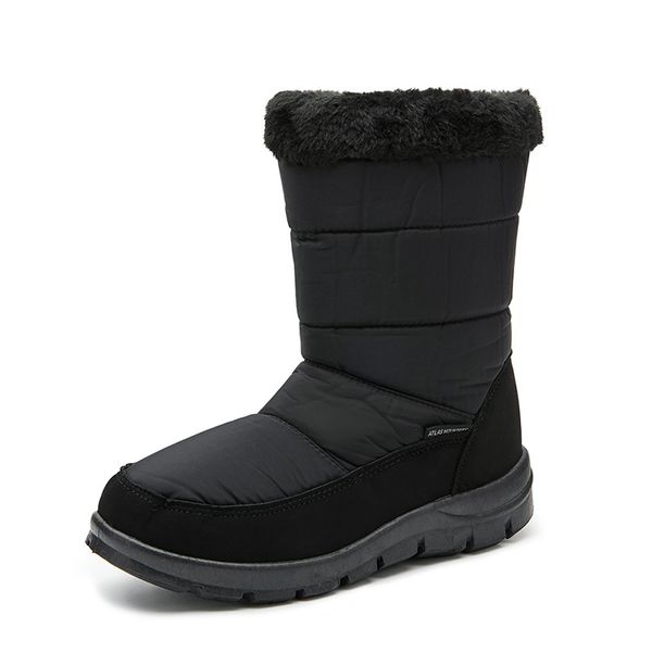 women's snow boots thick-soled winter boots thick plush waterproof non-slip fashion women's winter shoes warm fur, Black