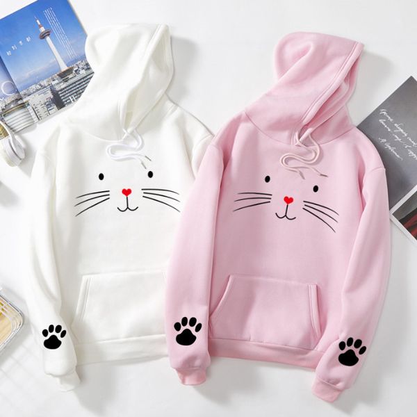 women's hoodies & sweatshirts harajuku women sweatshirt kawaii pink winter femme cat pattern long sleeve moletom hooded hooed mujer 202, Black
women's hoodies & sweatshirts harajuku women sweatshirt kawaii pink winter femme cat pattern long sleeve moletom hooded hooed mujer 202, Black