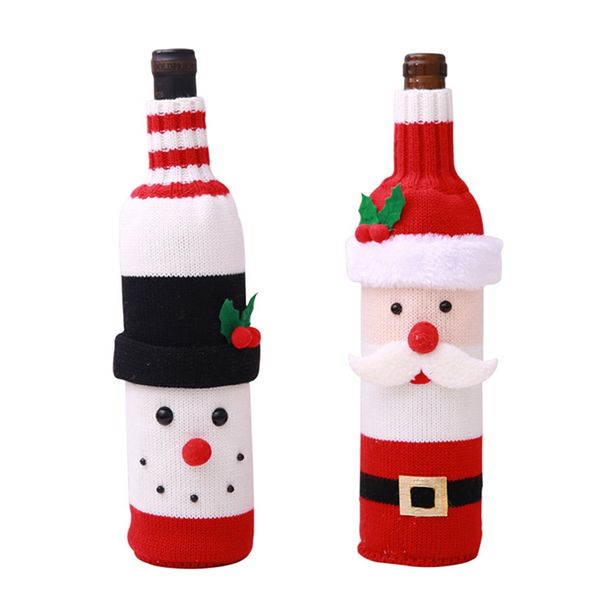 1pc christmas santa claus knitting red wine bottle cover for bar xmas snowman bottle bag decoration dinner table decor for home
1pc christmas santa claus knitting red wine bottle cover for bar xmas snowman bottle bag decoration dinner table decor for home