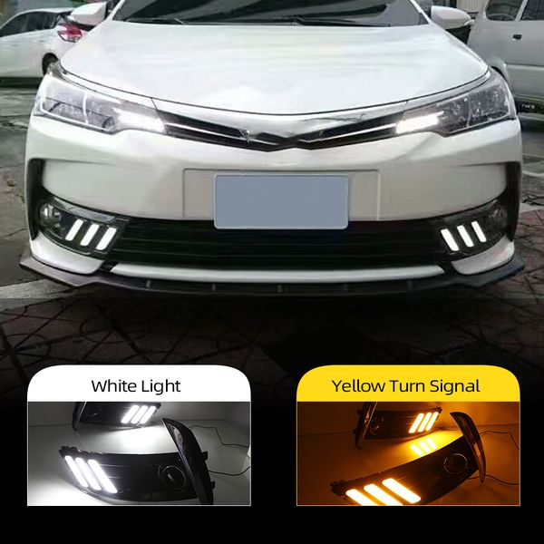 2pcs led daytime running lights for toyota corolla 2017 2018 fog lamp cover drl with yellow turn signal lights
2pcs led daytime running lights for toyota corolla 2017 2018 fog lamp cover drl with yellow turn signal lights