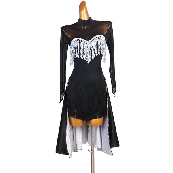 stage wear latin dress competition dresses junior kids women samba rumba tango dance black sequin lq177, Black;red
stage wear latin dress competition dresses junior kids women samba rumba tango dance black sequin lq177, Black;red