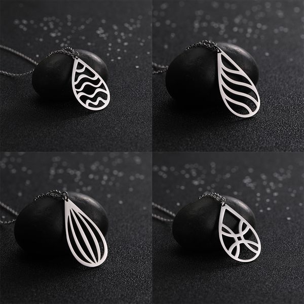 eueavan 10pcs/lot sweat-heart five-point star stainless steel necklace pendent necklaces women jewelry gift for friend wholesale, Silver