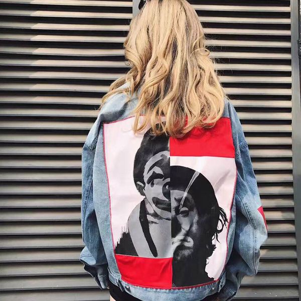 hip harajuk denim jacket women's large size punk letter street wear jean women's spring autumn jacket oversize windbreaker, Black;brown
hip harajuk denim jacket women's large size punk letter street wear jean women's spring autumn jacket oversize windbreaker, Black;brown