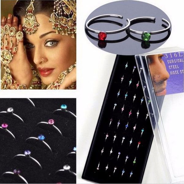 40pcs 0r 18pcs trendy body piercing jewelry nose studs with box stainless steel nose open hoop ring ring piercing hot, Slivery;golden
40pcs 0r 18pcs trendy body piercing jewelry nose studs with box stainless steel nose open hoop ring ring piercing hot, Slivery;golden