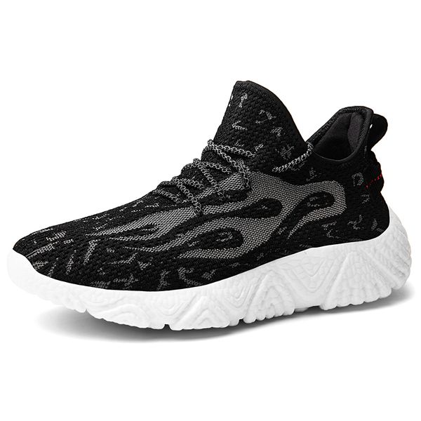 elastic flying woven men's comfortable casual shoes thick bottom non-slip wear-resistant outdoor running shoes lace-up sneakers, Black
elastic flying woven men's comfortable casual shoes thick bottom non-slip wear-resistant outdoor running shoes lace-up sneakers, Black