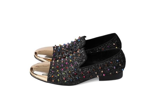 new novelty slip-on plats man shoes metal round toe shoes multicolor metal rivet loafers, Black
new novelty slip-on plats man shoes metal round toe shoes multicolor metal rivet loafers, Black