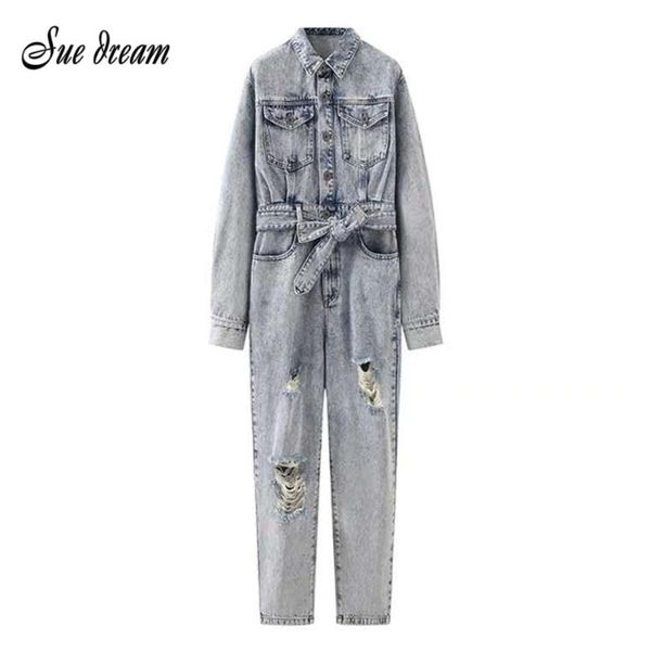2020 new women's retro fashion high waist casual hole denim jumpsuit loose belt straight pants long sleeve denim jumpsuit, Black;white
2020 new women's retro fashion high waist casual hole denim jumpsuit loose belt straight pants long sleeve denim jumpsuit, Black;white