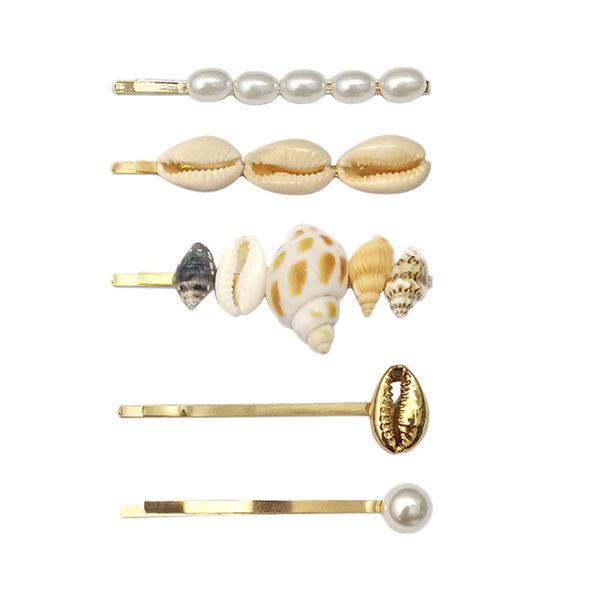 1 set 5 pcs korea pearl sea conch hairpin female headwear hair jewelry girlfriend metal hair clip accessories beach wind, Golden;white
1 set 5 pcs korea pearl sea conch hairpin female headwear hair jewelry girlfriend metal hair clip accessories beach wind, Golden;white
