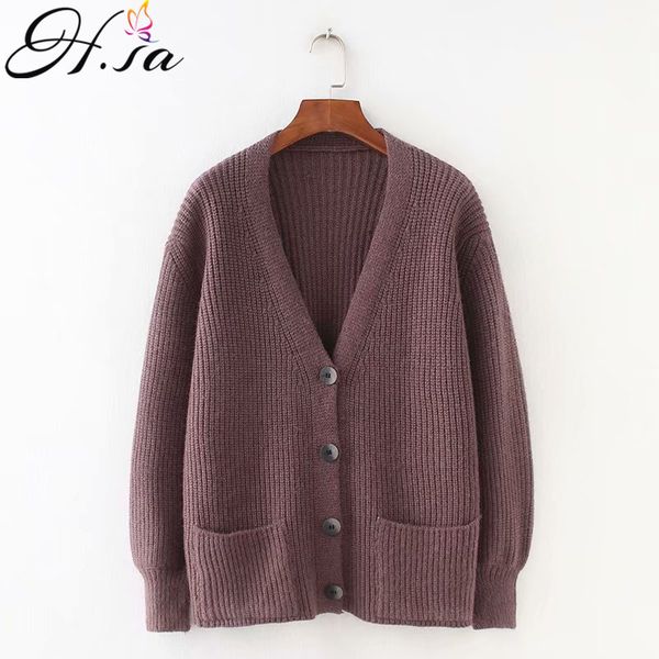 h.sa 2018 women cardigans sweater v neck solid loose knitwear single breasted casual knit cardigan outwear winter jacket coat, White
h.sa 2018 women cardigans sweater v neck solid loose knitwear single breasted casual knit cardigan outwear winter jacket coat, White