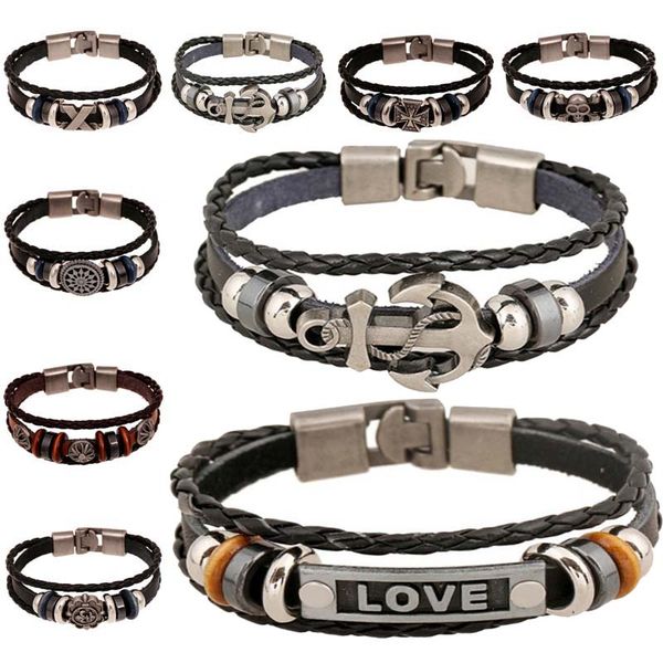 jrl fashion leather multilayer wrap bracelets antique silver skull badge cross love charms bracelet bangle cuffs will and sandy k6088, Golden;silver
jrl fashion leather multilayer wrap bracelets antique silver skull badge cross love charms bracelet bangle cuffs will and sandy k6088, Golden;silver