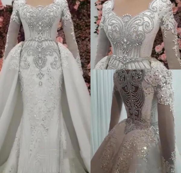 new arrival mermaid long sleeves wedding dresses 2019 vintage rhinestones beaded garden country bride bridal gowns custom made plus size, White
new arrival mermaid long sleeves wedding dresses 2019 vintage rhinestones beaded garden country bride bridal gowns custom made plus size, White