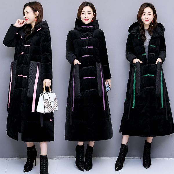 invierno retro chinese style cotton coats women's long single-breasted winter clothing loose thickened chinese cotton coat z592, Black
invierno retro chinese style cotton coats women's long single-breasted winter clothing loose thickened chinese cotton coat z592, Black