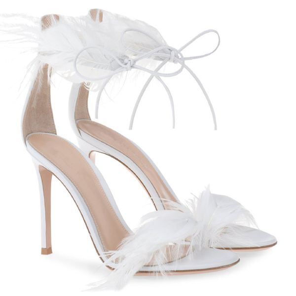 2019 summer new high heel women's fine with straps feathers white wild black word with sandals women
2019 summer new high heel women's fine with straps feathers white wild black word with sandals women