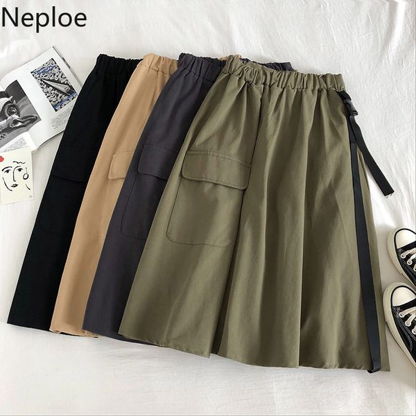 neploe safari style pocket ribbon a-line skirt 2020 spring korean solid women bottoms stretch high waist midi skirts 58340, Black
neploe safari style pocket ribbon a-line skirt 2020 spring korean solid women bottoms stretch high waist midi skirts 58340, Black