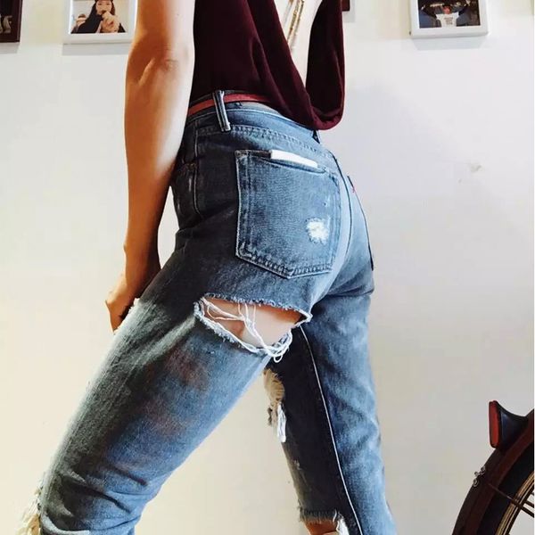 women petite ripped jeans fashion distressed design non-stretch denim ankle length pants ripped hip jeans, Blue
women petite ripped jeans fashion distressed design non-stretch denim ankle length pants ripped hip jeans, Blue