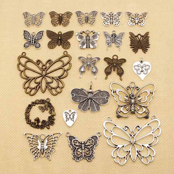 40 pieces mix jewelry findings components animal butterfly heart wing hj040, Bronze;silver
40 pieces mix jewelry findings components animal butterfly heart wing hj040, Bronze;silver