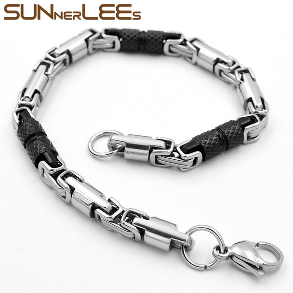 6mm sunnerlees 316l stainless steel bracelet geometric byzantine link chain silver gold black men women jewelry gift sc42 b
6mm sunnerlees 316l stainless steel bracelet geometric byzantine link chain silver gold black men women jewelry gift sc42 b