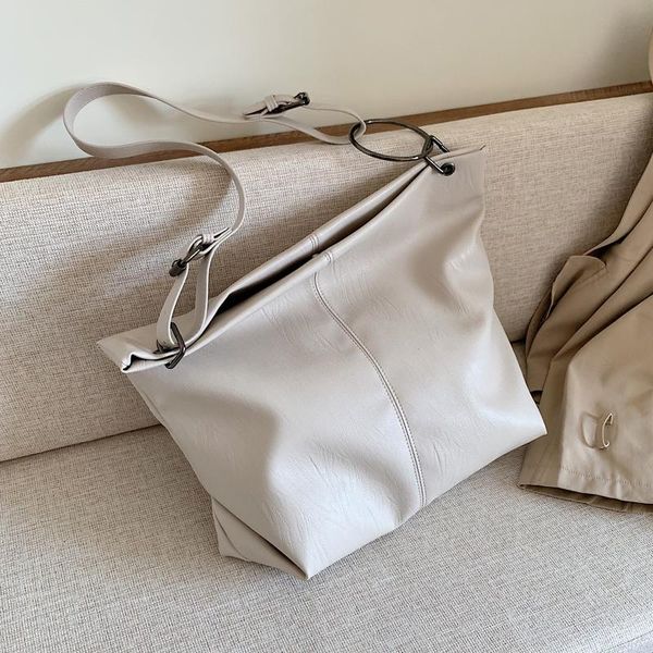 

leather bucket bags simple messenger female shoulder bags for women handls bag lady largecapacity tote bag