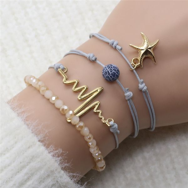4pcs/set boho couple bracelet femme wish wrap beaded heart crown charm men bracelets for women pulsera mujer accesorios jewelry, Golden;silver
4pcs/set boho couple bracelet femme wish wrap beaded heart crown charm men bracelets for women pulsera mujer accesorios jewelry, Golden;silver