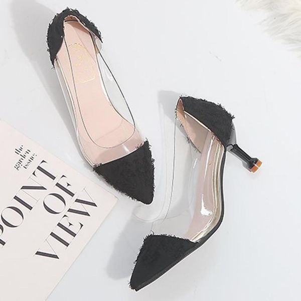 xiniu pointed toe women thin heel shoes fashion pure color transparent patchwork pointed stiletto women single shoes #0715, Black
xiniu pointed toe women thin heel shoes fashion pure color transparent patchwork pointed stiletto women single shoes #0715, Black