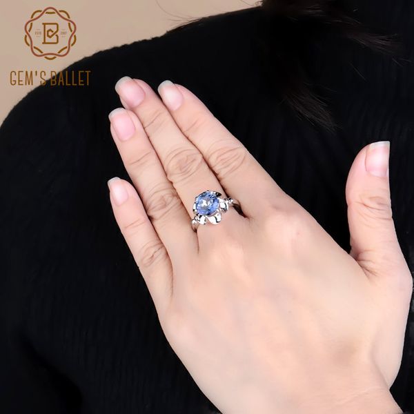 gem's ballet 2.74ct natural iolite blue mystic quartz flower ring 925 sterling silver engagement ring for women fine jewelry, Golden;silver
gem's ballet 2.74ct natural iolite blue mystic quartz flower ring 925 sterling silver engagement ring for women fine jewelry, Golden;silver