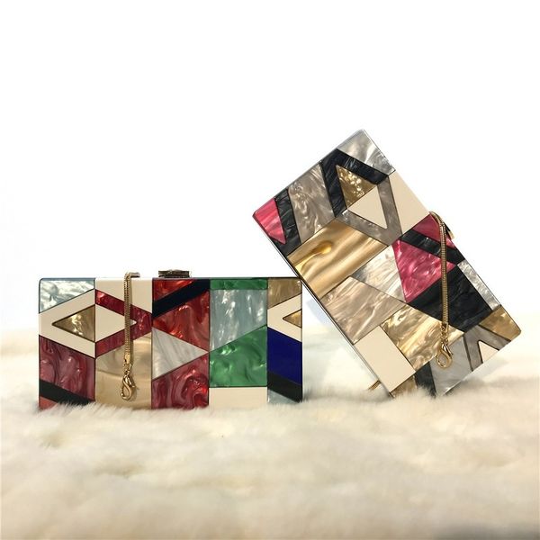 new ladies handbag multicolored contrast acrylic clutch fashion dinner bag shoulder messenger bag evening clutch
new ladies handbag multicolored contrast acrylic clutch fashion dinner bag shoulder messenger bag evening clutch