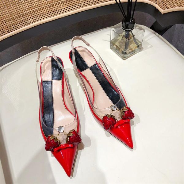 2020 new summer women shoes patent leather and transparent pointed toe slingbacks pumps strawberry high heels femmes chaussures, Black
2020 new summer women shoes patent leather and transparent pointed toe slingbacks pumps strawberry high heels femmes chaussures, Black