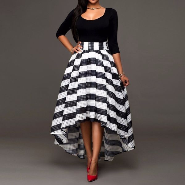 women's elegant black formal party cocktail striped dress long dress 2 of sets large size summer party dress, Black;gray
women's elegant black formal party cocktail striped dress long dress 2 of sets large size summer party dress, Black;gray