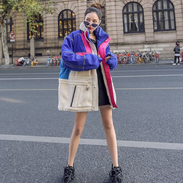 lamb wool coat female autumn winter cotton coat 2020 winter korean loose long lambskin cotton fashion warm thick parkas, Black
lamb wool coat female autumn winter cotton coat 2020 winter korean loose long lambskin cotton fashion warm thick parkas, Black