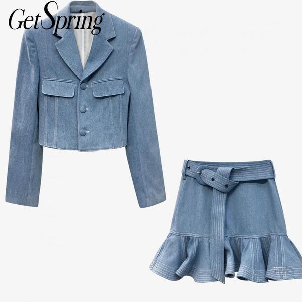 getspring women set women coat skirts sets casual denim short coats high waist shorts mermaid skirt 2 piece set 2020, White
getspring women set women coat skirts sets casual denim short coats high waist shorts mermaid skirt 2 piece set 2020, White