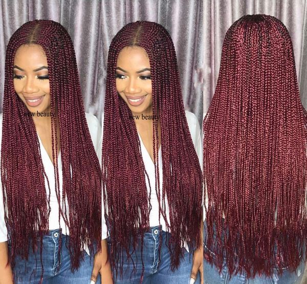 middle part box braid wigs full handtied africa women style synthetic lace front braid wig burgundy red color crochet jumbo braid wig, Black
middle part box braid wigs full handtied africa women style synthetic lace front braid wig burgundy red color crochet jumbo braid wig, Black