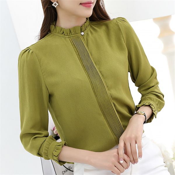 2016 new women blouse chiffon solid shirt stand collar plus size casual fashion blouse long sleeve slim women shirts 56c 30, White
2016 new women blouse chiffon solid shirt stand collar plus size casual fashion blouse long sleeve slim women shirts 56c 30, White