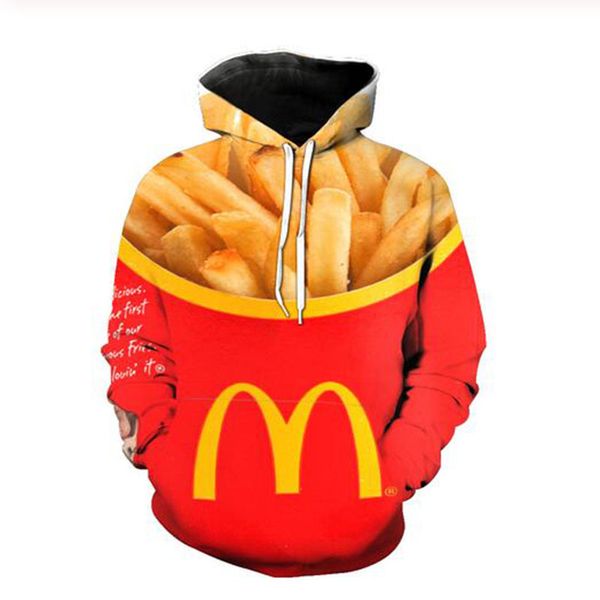 wholesale-new fashion cool sweatshirt hoodies 3d print mens womens casual burger fries fast food style streetwear clothes xlr0121, Black
wholesale-new fashion cool sweatshirt hoodies 3d print mens womens casual burger fries fast food style streetwear clothes xlr0121, Black