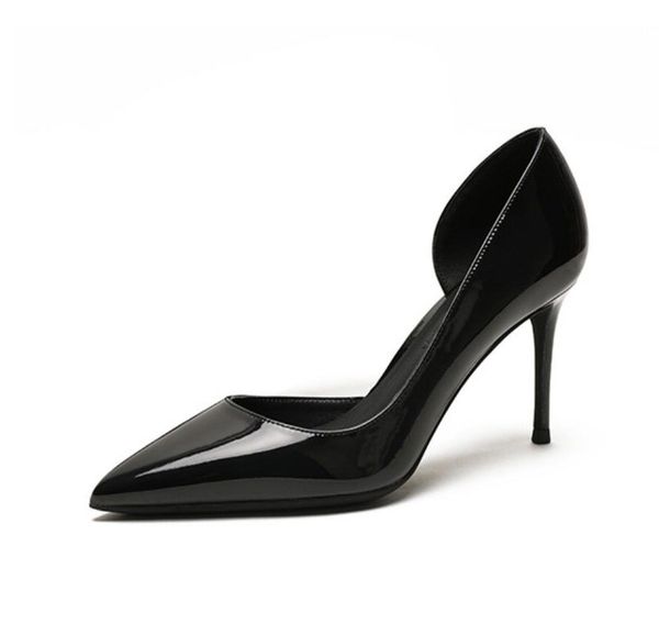 2019 new designer black patent pointed toe d'orsay oepn one side women lady 8cm 100mm high heel office dress shoes pump, Black;white
2019 new designer black patent pointed toe d'orsay oepn one side women lady 8cm 100mm high heel office dress shoes pump, Black;white