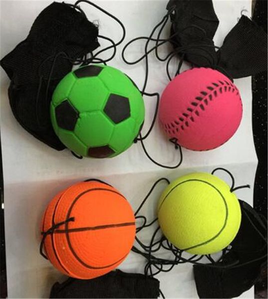 

new 63mm throwing bounce rubber wrist band ball funny elastic reaction training balls antistress toys pet toy indoor outdoor game