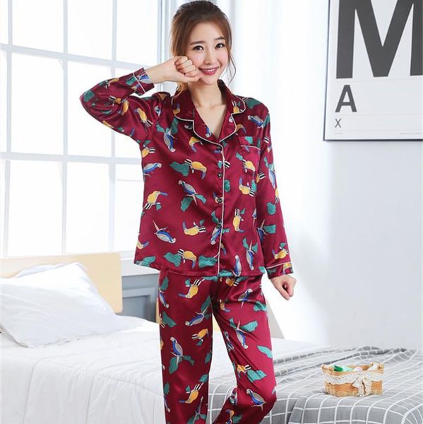 women clothes 2019 spring pajamas silk print sweet women sleepwear set girl nightgown long pant cute silk pajamas sets, Blue;gray
women clothes 2019 spring pajamas silk print sweet women sleepwear set girl nightgown long pant cute silk pajamas sets, Blue;gray
