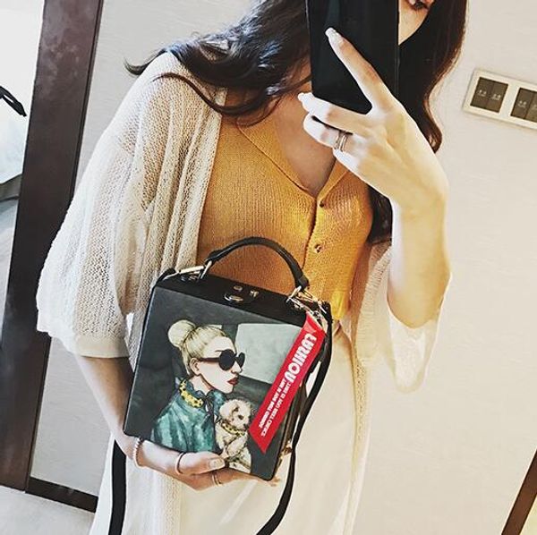 2018 fashion new women handbags high-quality pu leather women tote bag cartoon printing box bag portable shoulder messenger
2018 fashion new women handbags high-quality pu leather women tote bag cartoon printing box bag portable shoulder messenger