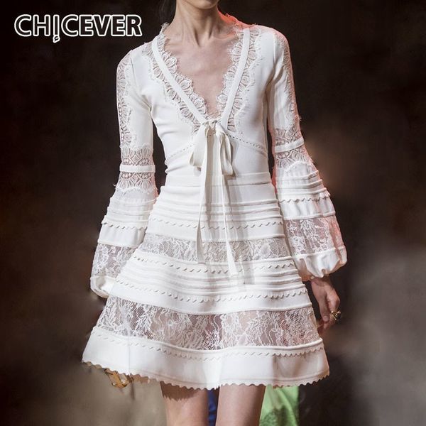 chicever summer sweet patchwork lace solid dress for women v neck lantern sleeve bandage bow high waist a-line mini dresses 2019, Black;gray
chicever summer sweet patchwork lace solid dress for women v neck lantern sleeve bandage bow high waist a-line mini dresses 2019, Black;gray