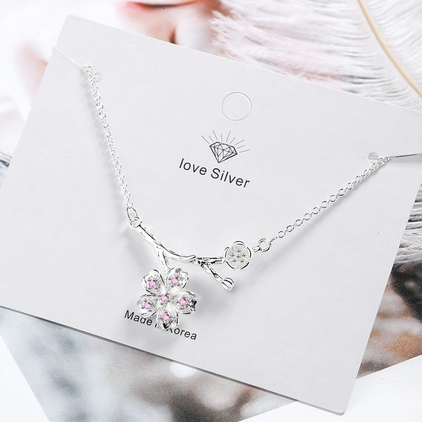 anenjery temperament cherry blossoms flower necklace with pink zircon clavicle chain flower branches necklace for women s-n386, Silver
anenjery temperament cherry blossoms flower necklace with pink zircon clavicle chain flower branches necklace for women s-n386, Silver