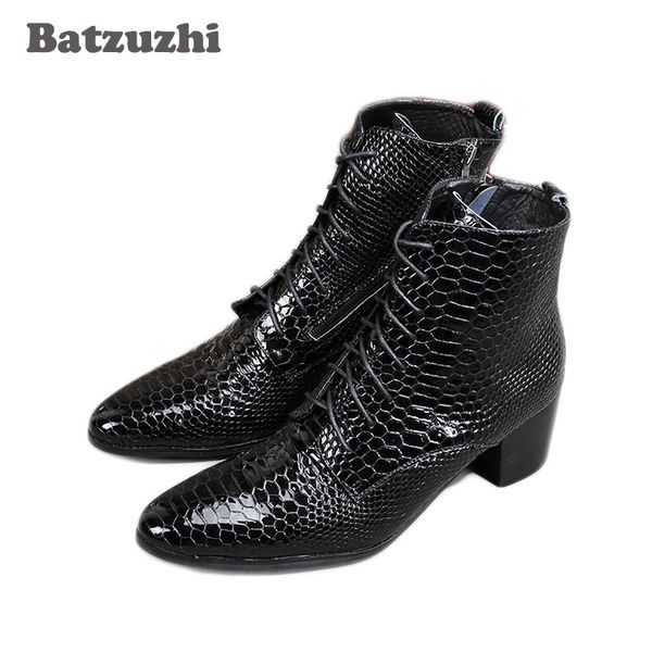 5cm high heel men boots black genuine leather boots men ankle zip lace-up chaussures hommes business party shoes, 46
5cm high heel men boots black genuine leather boots men ankle zip lace-up chaussures hommes business party shoes, 46