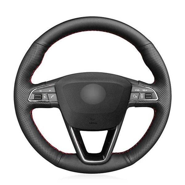 black genuine leather car steering wheel cover for seat leon 5f 3 2013-2019 ibiza 6j 2016-2019 tarraco 2019 arona 2018-2019
black genuine leather car steering wheel cover for seat leon 5f 3 2013-2019 ibiza 6j 2016-2019 tarraco 2019 arona 2018-2019
