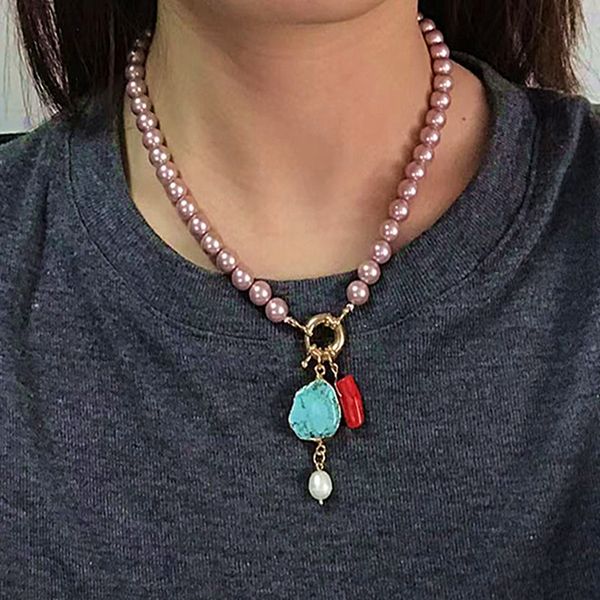 pendant necklaces bohemian pink pearl necklace blue pine women retro charm jewelry baroque fashion 2021 original wholesale, Silver
pendant necklaces bohemian pink pearl necklace blue pine women retro charm jewelry baroque fashion 2021 original wholesale, Silver