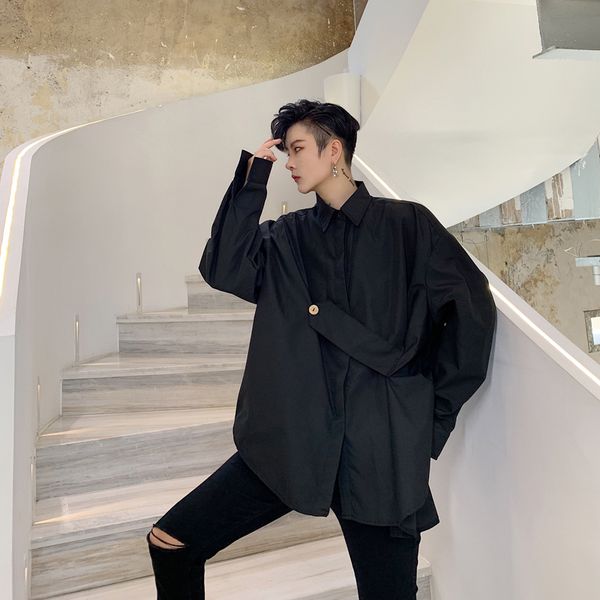 male vintage fashion streetwear hip hop party dress shirt stage clothing men long sleeve button design loose casual shirt, White;black
male vintage fashion streetwear hip hop party dress shirt stage clothing men long sleeve button design loose casual shirt, White;black