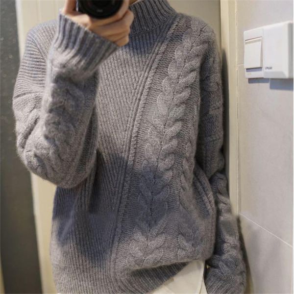 women's new semi-high necklace cashmere loose asymmetric turning short sweaters in autumn and winter, Black
women's new semi-high necklace cashmere loose asymmetric turning short sweaters in autumn and winter, Black