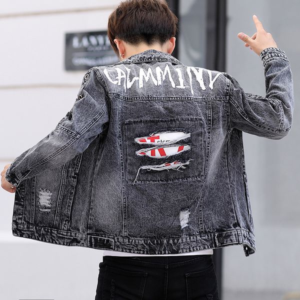 new denim jacket men's korean trend slim spring and autumn beggar hole clothes handsome jacket, Black;brown
new denim jacket men's korean trend slim spring and autumn beggar hole clothes handsome jacket, Black;brown