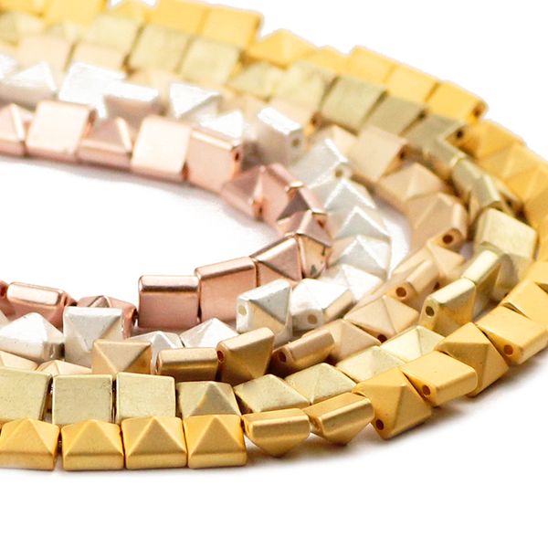 yhbzret matte natural square pyramid gold hematite stone beads 6mm spacer loose beads for jewelry making diy bracelet two holes
yhbzret matte natural square pyramid gold hematite stone beads 6mm spacer loose beads for jewelry making diy bracelet two holes
