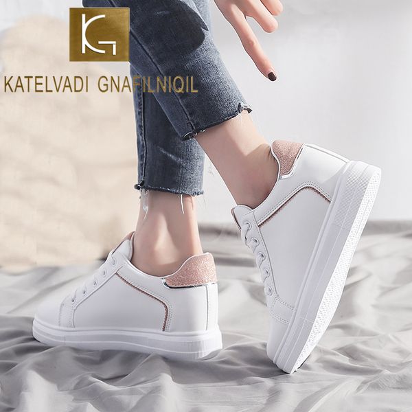 katelvadi hidden heel sneakers student ladies casual lace up vulcanize shoes white shoes fl009 y200424, Black
katelvadi hidden heel sneakers student ladies casual lace up vulcanize shoes white shoes fl009 y200424, Black