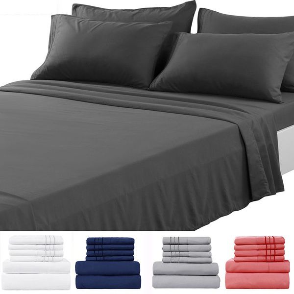 6 piece bed sheet set cooling 100% microfiber polyester extra deep pocket fitted sheet luxury soft breathable flat sheet
6 piece bed sheet set cooling 100% microfiber polyester extra deep pocket fitted sheet luxury soft breathable flat sheet
