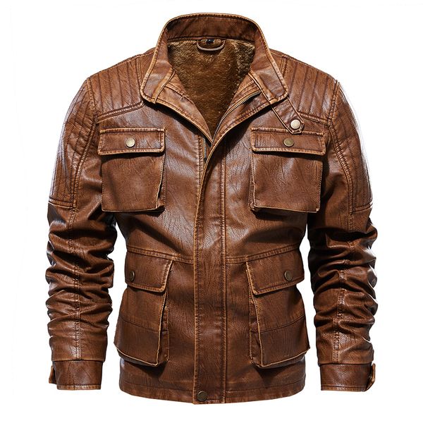 winter fashion men leather jackets fleece thick jackets and coats multi-pocket motorcycle pu leather jacket men plus size l-5xl, Black
winter fashion men leather jackets fleece thick jackets and coats multi-pocket motorcycle pu leather jacket men plus size l-5xl, Black