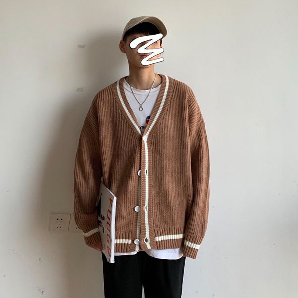 autumn new cardigan men fashion solid color casual v-neck knit sweater man streetwear loose long-sleeved warm sweater jacket, White;black
autumn new cardigan men fashion solid color casual v-neck knit sweater man streetwear loose long-sleeved warm sweater jacket, White;black